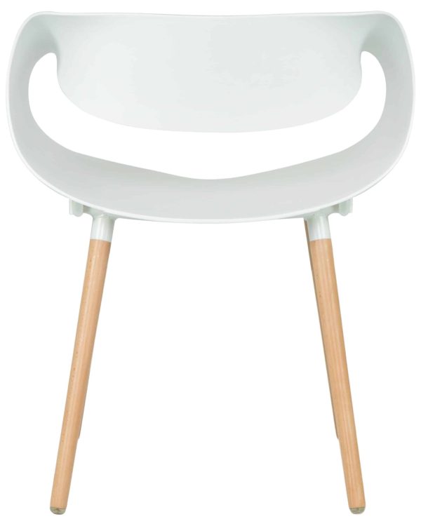 Набор 4 шт Стул обеденный DOBRIN ALIEN, ножки светлый бук, цвет белый (W-02) — изображение 5