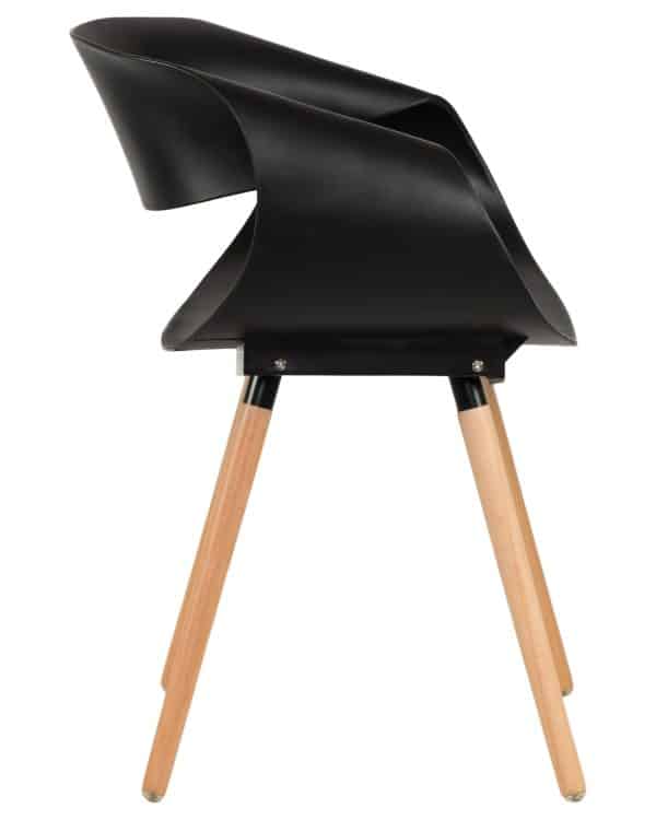 Набор 4 шт Стул обеденный DOBRIN ALIEN, ножки светлый бук, цвет чёрный (B-03) — изображение 4