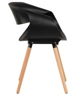 Набор 4 шт Стул обеденный DOBRIN ALIEN, ножки светлый бук, цвет чёрный (B-03) — изображение 4