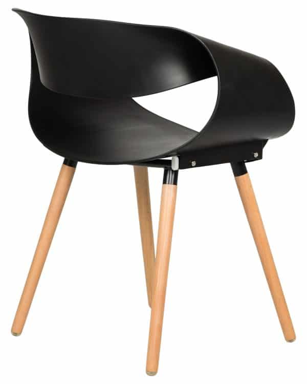 Набор 4 шт Стул обеденный DOBRIN ALIEN, ножки светлый бук, цвет чёрный (B-03) — изображение 5