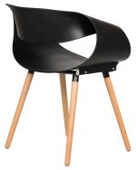 Набор 4 шт Стул обеденный DOBRIN ALIEN, ножки светлый бук, цвет чёрный (B-03) — изображение 5