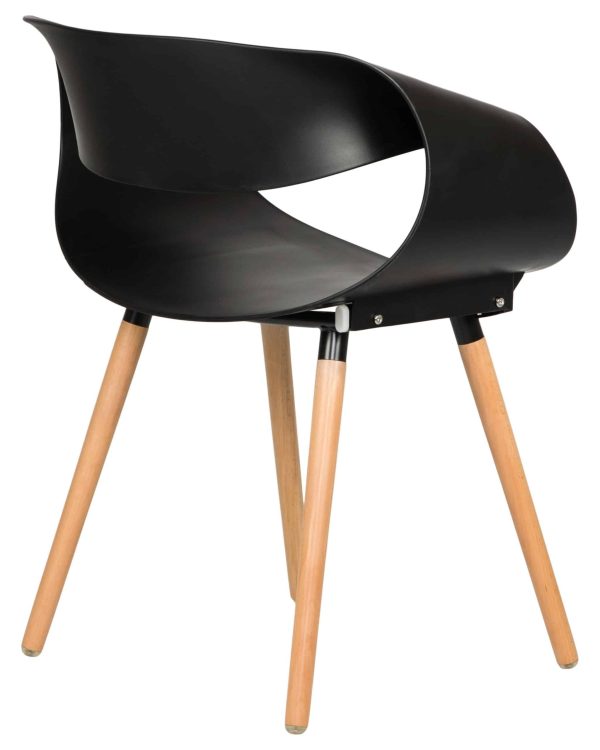 Набор 4 шт Стул обеденный DOBRIN ALIEN, ножки светлый бук, цвет чёрный (B-03) — изображение 5