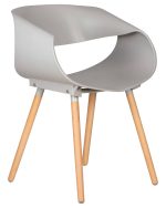 Набор 4 шт Стул обеденный DOBRIN ALIEN, ножки светлый бук, цвет светло-серый (GR-01) — изображение 4