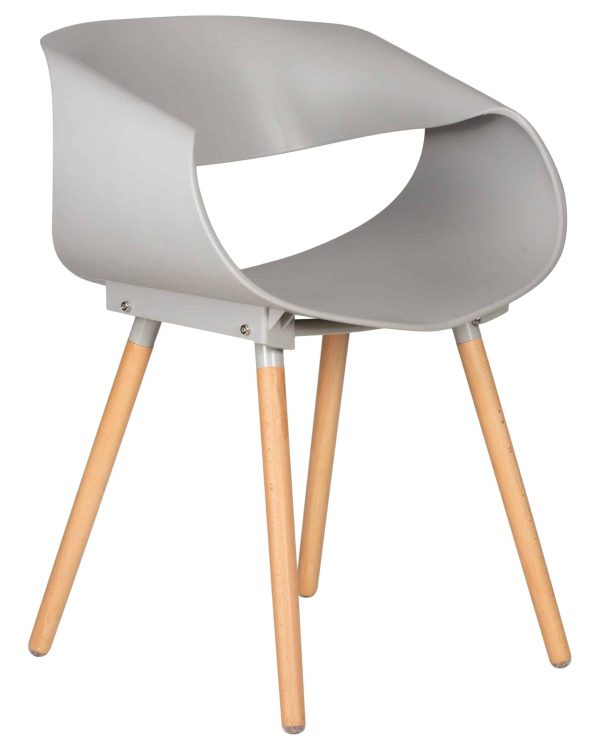 Набор 4 шт Стул обеденный DOBRIN ALIEN, ножки светлый бук, цвет светло-серый (GR-01) — изображение 4