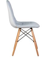 Набор 4 шт Стул обеденный DOBRIN BENNET, ножки светлый бук, пудрово-голубой велюр (HLR-15) — изображение 4