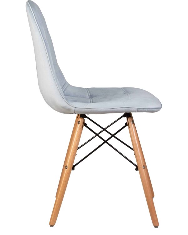 Набор 4 шт Стул обеденный DOBRIN BENNET, ножки светлый бук, пудрово-голубой велюр (HLR-15) — изображение 4