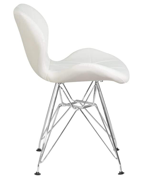 Набор 4 шт Стул обеденный DOBRIN BUTTERFLY CHROME, ножки хром, цвет белый — изображение 4