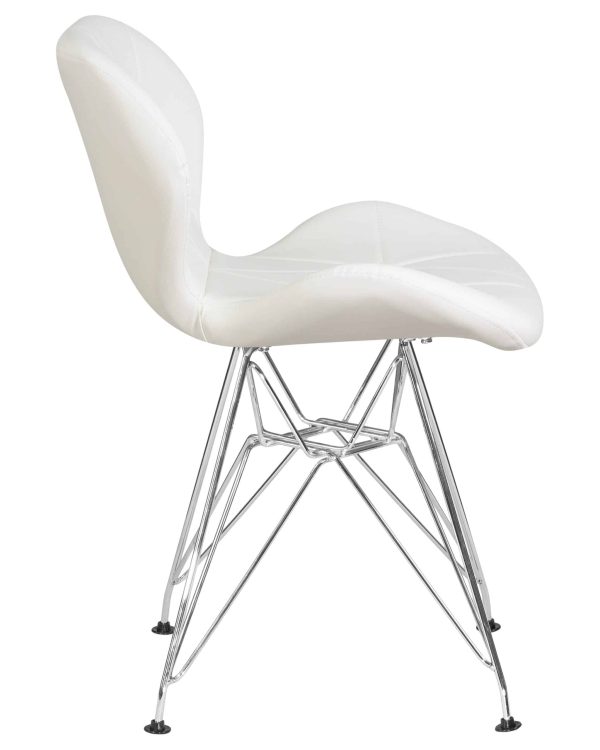 Набор 4 шт Стул обеденный DOBRIN BUTTERFLY CHROME, ножки хром, цвет белый — изображение 4