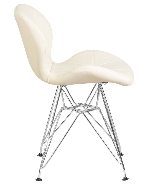 Набор 4 шт Стул обеденный DOBRIN BUTTERFLY CHROME, ножки хром, цвет кремовый — изображение 4