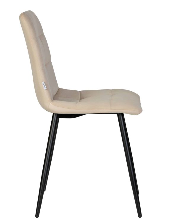 Набор 4 шт Стул обеденный DOBRIN CHILLY, Бежевый Holland 07, основание черное — изображение 5