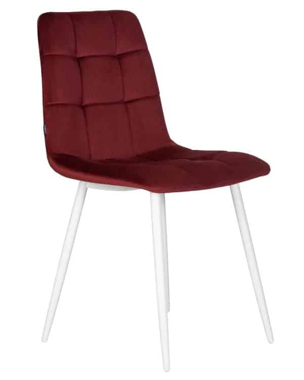 Набор 4 шт Стул обеденный DOBRIN CHILLY, Бордовый Holland 47, основание белое — изображение 4