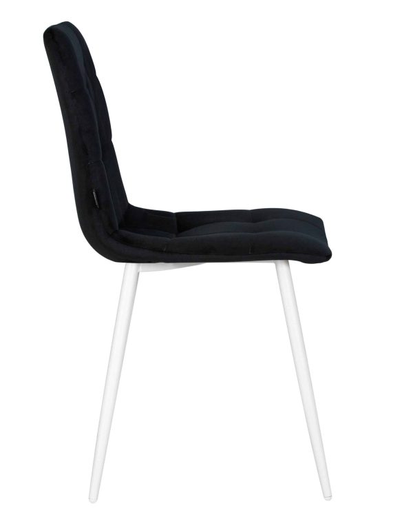 Набор 4 шт Стул обеденный DOBRIN CHILLY, Черный Holland 75, основание белое — изображение 5