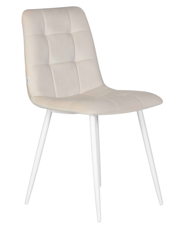 Набор 4 шт Стул обеденный DOBRIN CHILLY, Кремовый Holland 05, основание белое — изображение 4