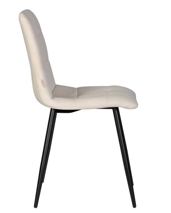 Набор 4 шт Стул обеденный DOBRIN CHILLY, Кремовый Holland 05, основание черное — изображение 5