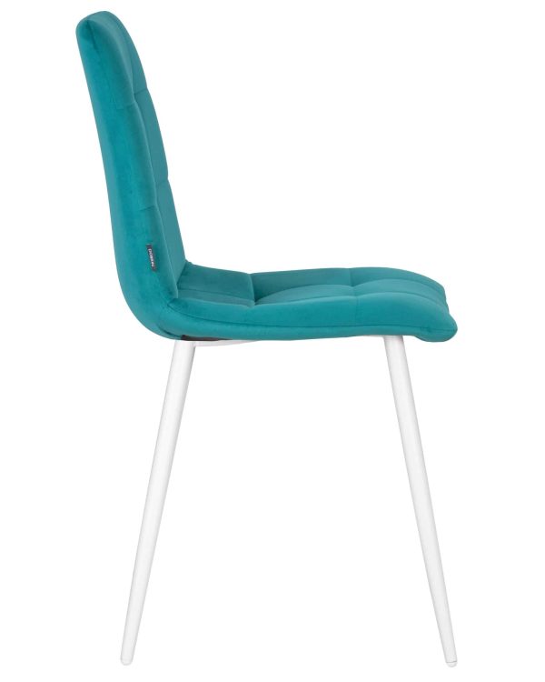 Набор 4 шт Стул обеденный DOBRIN CHILLY, Морской волны Holland 56, основание белое — изображение 4