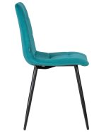 Набор 4 шт Стул обеденный DOBRIN CHILLY, Морской волны Holland 56, основание черное — изображение 4