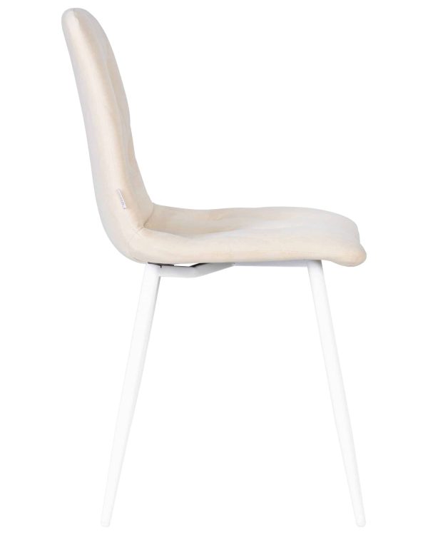 Набор 4 шт Стул обеденный DOBRIN CHILLY ROMBO, Бежевый Simple 44, основание белое — изображение 4