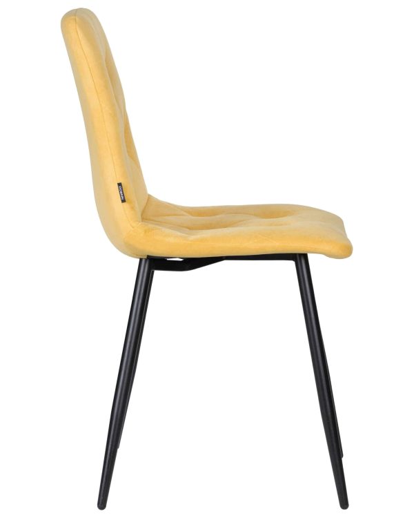 Набор 4 шт Стул обеденный DOBRIN CHILLY ROMBO, Горчичный Simple 15, основание черное — изображение 4