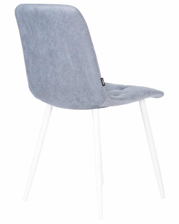 Набор 4 шт Стул обеденный DOBRIN CHILLY ROMBO, Серо-голубой Simple 26, основание белый — изображение 5