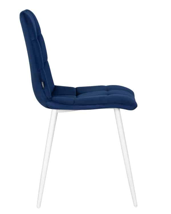 Набор 4 шт Стул обеденный DOBRIN CHILLY, Темно-синий Holland 60, основание белое — изображение 4