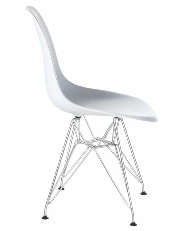 Набор 4 шт Стул обеденный DOBRIN DSR, ножки хром, цвет белый (W-02) — изображение 4