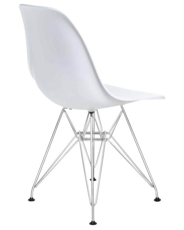 Набор 4 шт Стул обеденный DOBRIN DSR, ножки хром, цвет белый (W-02) — изображение 5