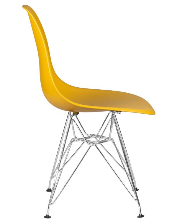 Набор 4 шт Стул обеденный DOBRIN DSR, ножки хром, цвет горчичный (Y-03) — изображение 4