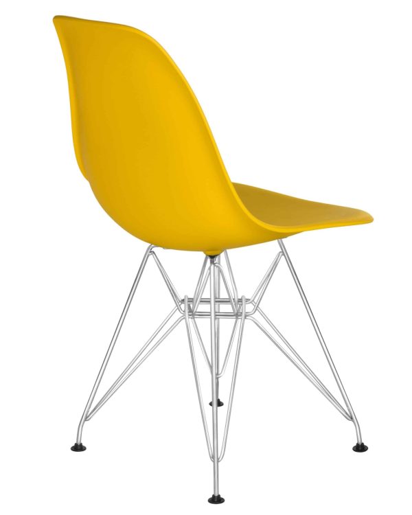 Набор 4 шт Стул обеденный DOBRIN DSR, ножки хром, цвет желтый (Y-01) — изображение 5