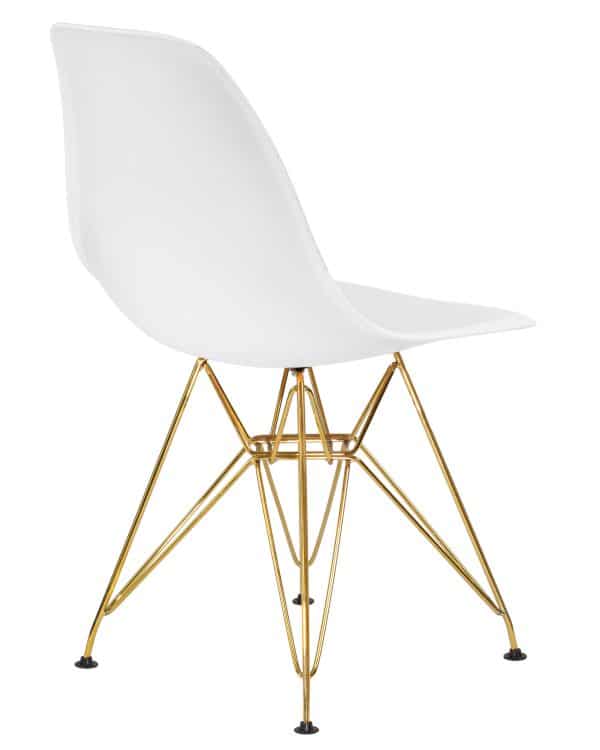 Набор 4 шт Стул обеденный DOBRIN DSR, ножки золотые, цвет белый (W-02) — изображение 5