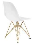 Набор 4 шт Стул обеденный DOBRIN DSR, ножки золотые, цвет белый (W-02) — изображение 5