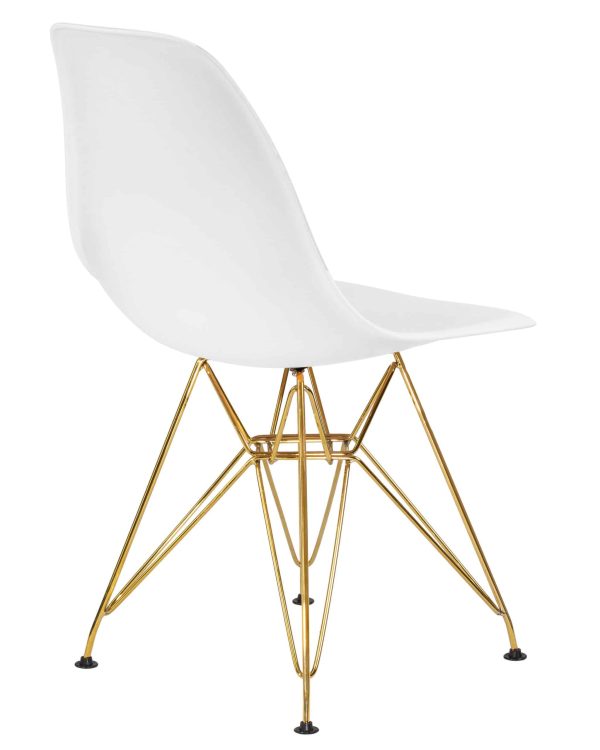 Набор 4 шт Стул обеденный DOBRIN DSR, ножки золотые, цвет белый (W-02) — изображение 5