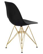 Набор 4 шт Стул обеденный DOBRIN DSR, ножки золотые, цвет чёрный (B-03) — изображение 5