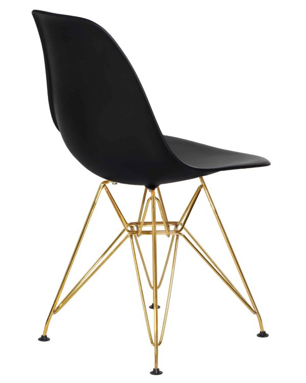 Набор 4 шт Стул обеденный DOBRIN DSR, ножки золотые, цвет чёрный (B-03) — изображение 5