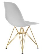 Набор 4 шт Стул обеденный DOBRIN DSR, ножки золотые, цвет светло-серый (GR-01) — изображение 5