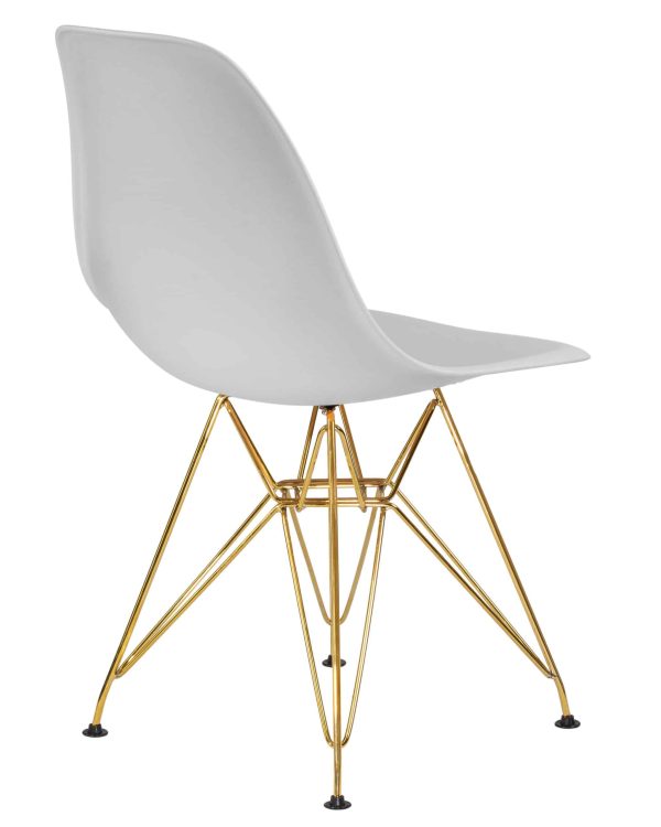 Набор 4 шт Стул обеденный DOBRIN DSR, ножки золотые, цвет светло-серый (GR-01) — изображение 5