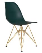 Набор 4 шт Стул обеденный DOBRIN DSR, ножки золотые, цвет тёмно-зеленый (G-13) — изображение 5