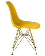Набор 4 шт Стул обеденный DOBRIN DSR, ножки золотые, цвет жёлтый (Y-01) — изображение 4