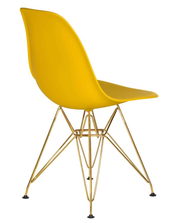 Набор 4 шт Стул обеденный DOBRIN DSR, ножки золотые, цвет жёлтый (Y-01) — изображение 5