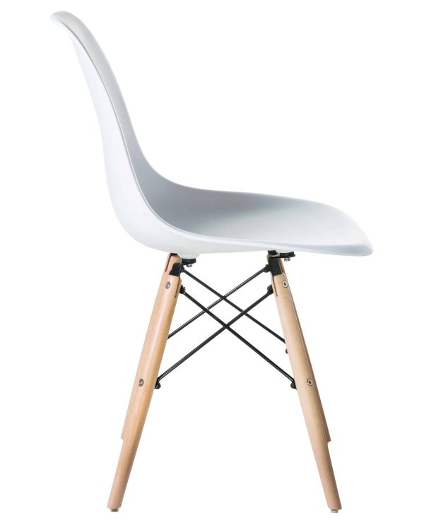 Набор 4 шт Стул обеденный DOBRIN DSW, ножки светлый бук, цвет белый (W-02) — изображение 4