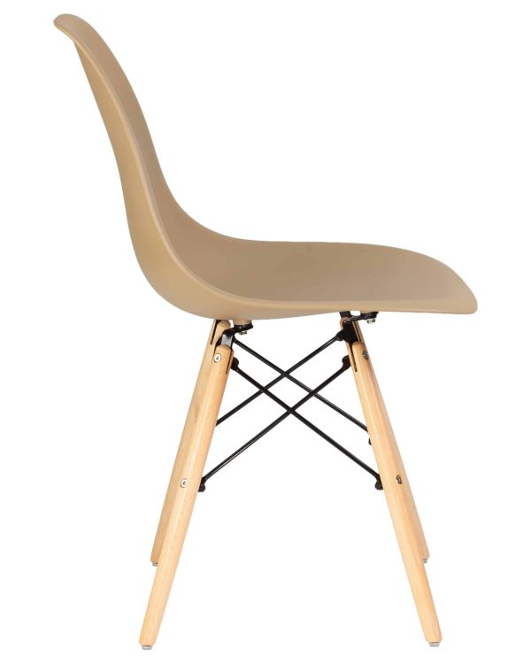 Набор 4 шт Стул обеденный DOBRIN DSW, ножки светлый бук, цвет бежевый (GR-03) — изображение 4