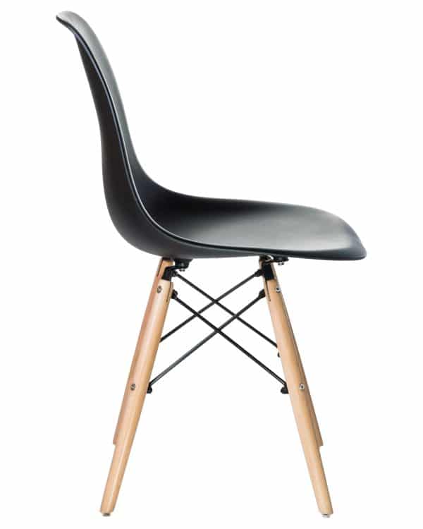 Набор 4 шт Стул обеденный DOBRIN DSW, ножки светлый бук, цвет чёрный (B-03) — изображение 4