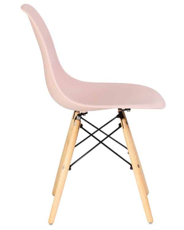 Набор 4 шт Стул обеденный DOBRIN DSW, ножки светлый бук, цвет светло-розовый (PK-02) — изображение 4