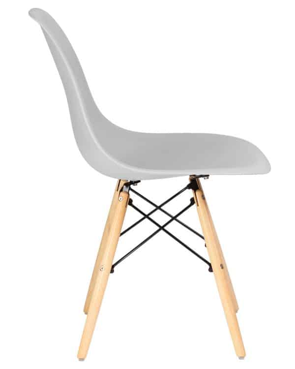 Набор 4 шт Стул обеденный DOBRIN DSW, ножки светлый бук, цвет светло-серый (GR-01) — изображение 4