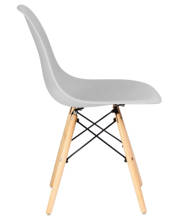 Набор 4 шт Стул обеденный DOBRIN DSW, ножки светлый бук, цвет светло-серый (GR-01) — изображение 4