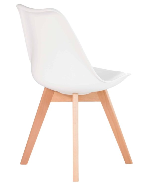 Набор 4 шт Стул обеденный DOBRIN JERRY SOFT, ножки светлый бук, цвет сиденья белый (W-02) — изображение 5