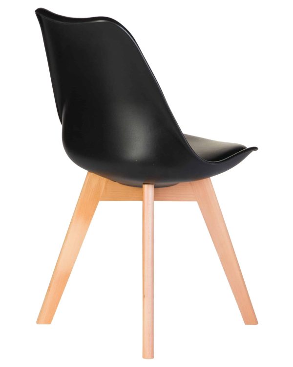 Набор 4 шт Стул обеденный DOBRIN JERRY SOFT, ножки светлый бук, цвет сиденья чёрный (B-03) — изображение 5