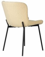 Набор 4 шт Стул обеденный DOBRIN MILO, черные ножки, кремовый букле (UF992-02) — изображение 5