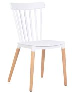 Набор 4 шт Стул обеденный DOBRIN THEO, ножки светлый бук, цвет белый (W-02) — изображение 4