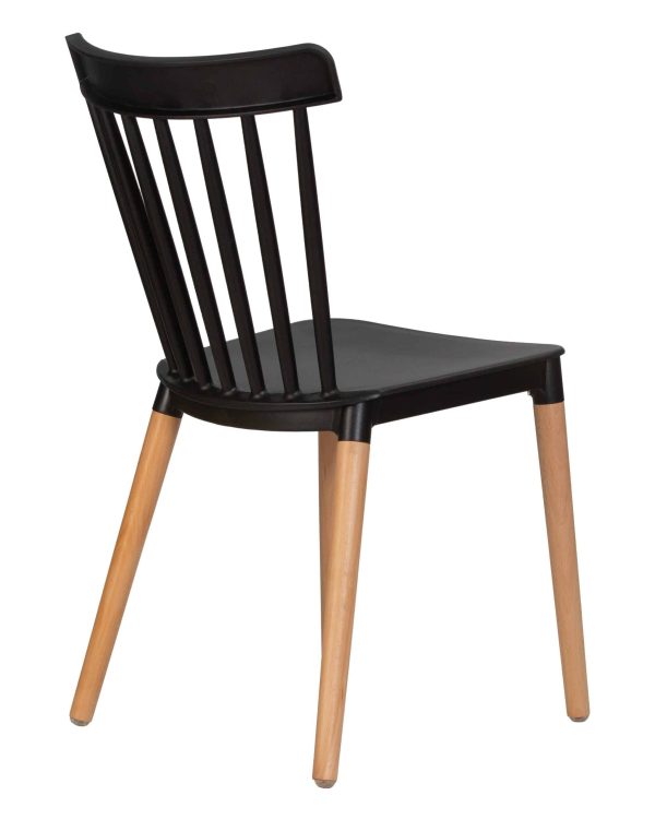 Набор 4 шт Стул обеденный DOBRIN THEO, ножки светлый бук, цвет черный (B-03) — изображение 5
