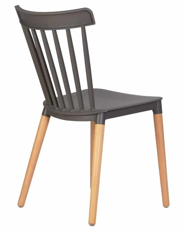 Набор 4 шт Стул обеденный DOBRIN THEO, ножки светлый бук, цвет темно-серый (GR-04) — изображение 5